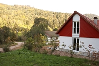 Der Giebel des Ferienhauses Maison de l'Eau in den Vogesen Maison de l'Eau